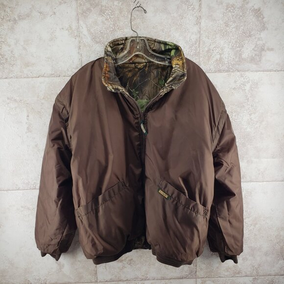 2 in 1 Camo Full Zip RealTree Remington Reversible Jacket Size L Zip Off Sleeves - Picture 2 of 11